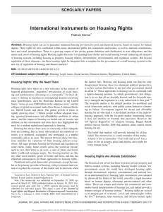 International Instruments on Housing Rights SCHOLARLY PAPERS Padraic Kenna