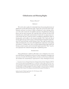 Globalization and Housing Rights Padraic Kenna* Abstract