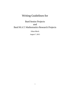 Writing Guidelines for Bard Senior Projects and Bard M.A.T. Mathematics Research Projects