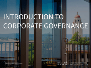INTRODUCTION TO CORPORATE GOVERNANCE