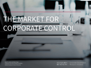 THE MARKET FOR CORPORATE CONTROL