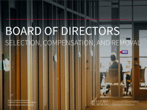 BOARD OF DIRECTORS SELECTION, COMPENSATION, AND REMOVAL