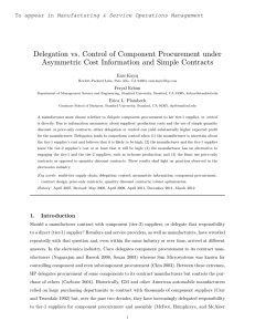 Delegation vs. Control of Component Procurement under