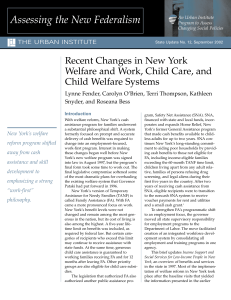 Assessing the New Federalism Recent Changes in New York Child Welfare Systems