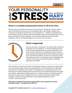Stress is a complex and pervasive factor in all of...