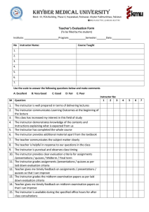 Teacher’s Evaluation Form
