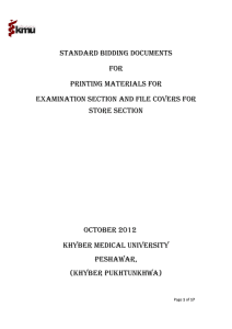 Standard Bidding Documents For Printing Materials for Examination Section and file covers for