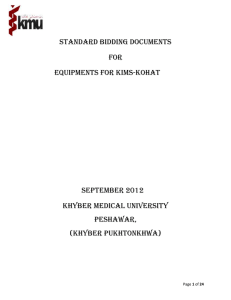 Standard Bidding Documents For Equipments for kims-kohat September 2012