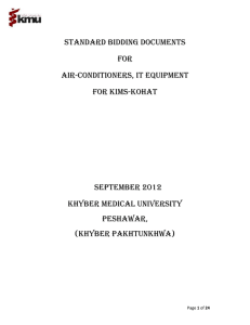 Standard Bidding Documents For Air-Conditioners, It Equipment for kims-kohat