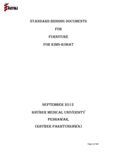 Standard Bidding Documents For Furniture for kims-kohat