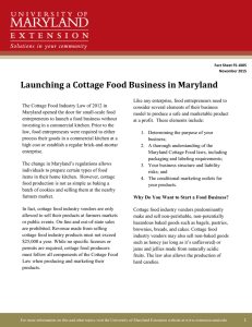 Launching a Cottage Food Business in Maryland