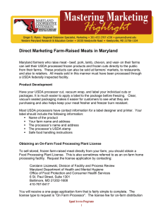Direct Marketing Farm-Raised Meats in Maryland