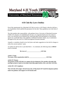 4-H Club By-Laws Outline