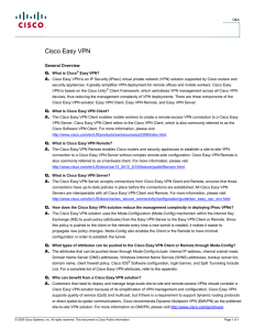 Cisco Easy VPN General Overview Q. A.