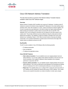 Cisco IOS Network Address Translation