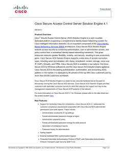 Cisco Secure Access Control Server Solution Engine 4.1