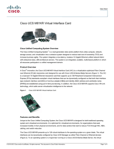 Cisco UCS M81KR Virtual Interface Card Cisco Unified Computing System Overview