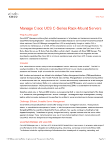 Manage Cisco UCS C-Series Rack-Mount Servers What You Will Learn