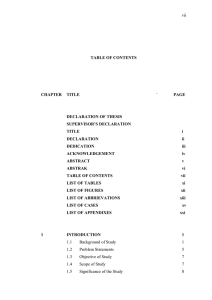vii  TABLE OF CONTENTS CHAPTER  TITLE