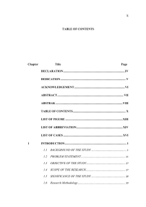 X  TABLE OF CONTENTS Chapter