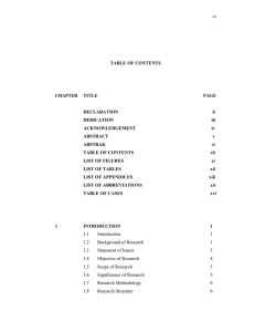 TABLE OF CONTENTS CHAPTER  TITLE PAGE