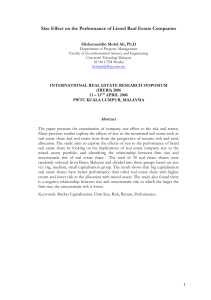 Size Effect on the Performance of Listed Real Estate Companies