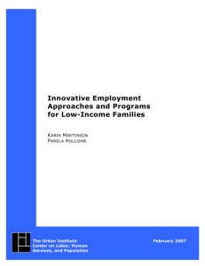 Innovative Employment Approaches and Programs for Low-Income Families
