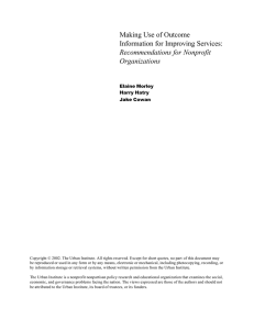 Making Use of Outcome Information for Improving Services: Recommendations for Nonprofit Organizations