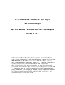 TANF and Related Administrative Data Project Final Evaluation Report