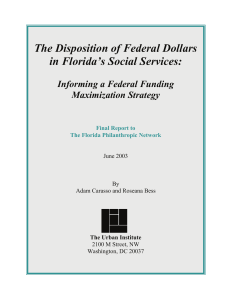 The Disposition of Federal Dollars in Florida’s Social Services: Maximization Strategy