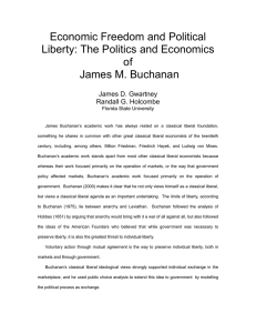Economic Freedom and Political Liberty: The Politics and Economics of James M. Buchanan