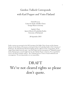 Gordon Tullock Corresponds with Karl Popper and Visits Flatland