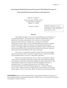 Governing the Global Environmental Commons: The Political Economy of Chapter 11