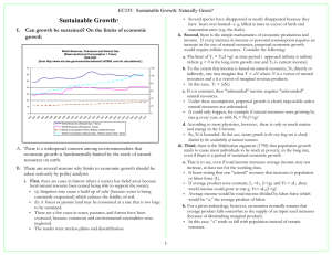 Sustainable Growth EC335:  Sustainable Growth: Naturally Green? ?