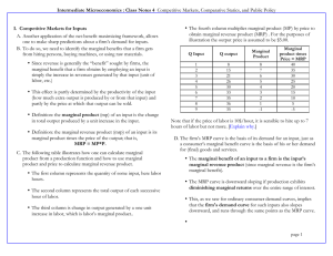 Intermediate Microeconomics : Class Notes 4