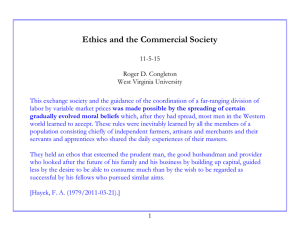 Ethics and the Commercial Society