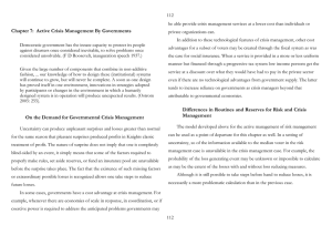 Chapter 7:  Active Crisis Management By Governments