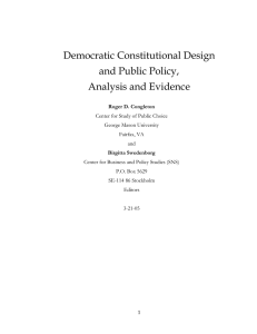 Democratic Constitutional Design and Public Policy, Analysis and Evidence
