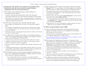 I. Introduction. The median voter model serves the public choice E.