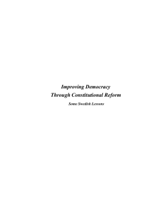 Improving Democracy Through Constitutional Reform Some Swedish Lessons