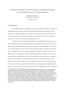 Asymmetric Federalism: Fiscal Exchange, Constitutional Exchange,