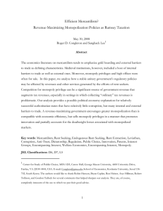 Efficient Mercantilism? Revenue-Maximizing Monopolization Policies as Ramsey Taxation