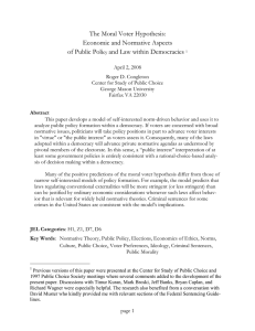 The Moral Voter Hypothesis: Economic and Normative Aspects of Public Poli