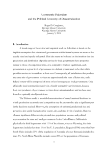 Asymmetric Federalism and the Political Economy of Decentralization