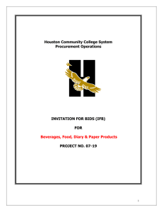 Houston Community College System Procurement Operations  INVITATION FOR BIDS (IFB)