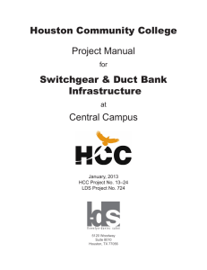 Houston Community College Switchgear &amp; Duct Bank Infrastructure Project Manual