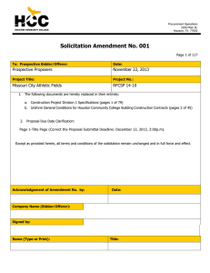 Solicitation Amendment No. 001  Prospective Proposers November 22, 2013