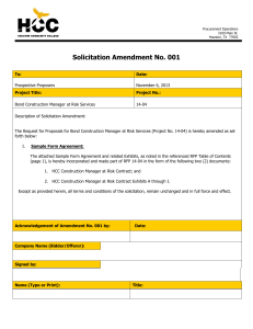 Solicitation Amendment No. 001
