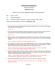 QUESTIONS AND ANSWERS NO. 1 PROJECT NO. 15-06  REQUEST FOR PROPOSAL
