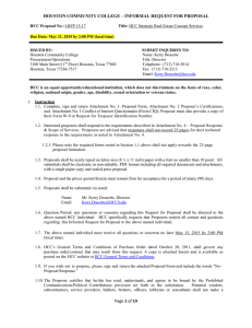 HOUSTON COMMUNITY COLLEGE – INFORMAL REQUEST FOR PROPOSAL